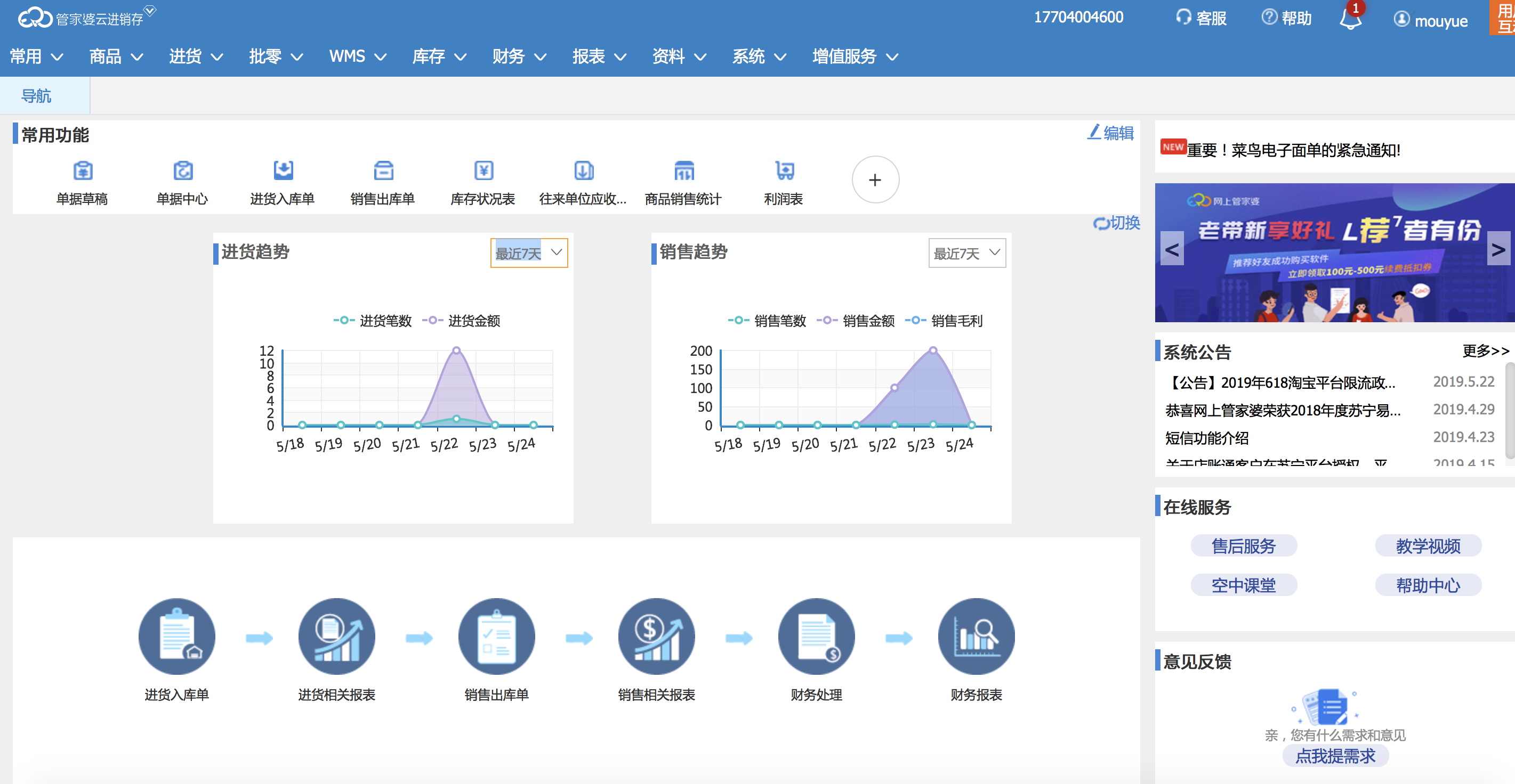 網(wǎng)上管家婆云進銷存——中小企業(yè)在線進銷存軟件（實體）